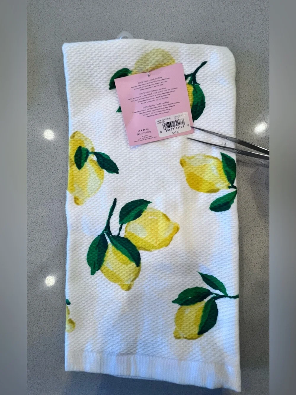 Kate Spade Lemon Oven Mitt, Pot Holder, & Kitchen Towel Set New With Tags